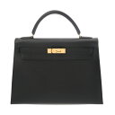 【〜7/11 最大3万円クーポン】エルメス HERMES ケリー 32 外縫い ブラック アルデンヌ レディース 2WAYバッグ エルメス バッグ バック ブラ...