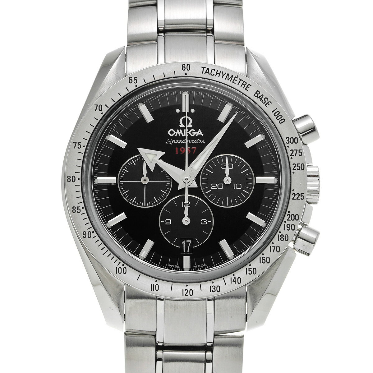 オメガ OMEGA スピードマスター ブロードアロー 1957 コーアクシャル 321.10.42.50.01.001 ブラック メンズ 腕時計 オメガ 時計 高級腕時計 ブランド 【ローン36回払い無金利】【中古】