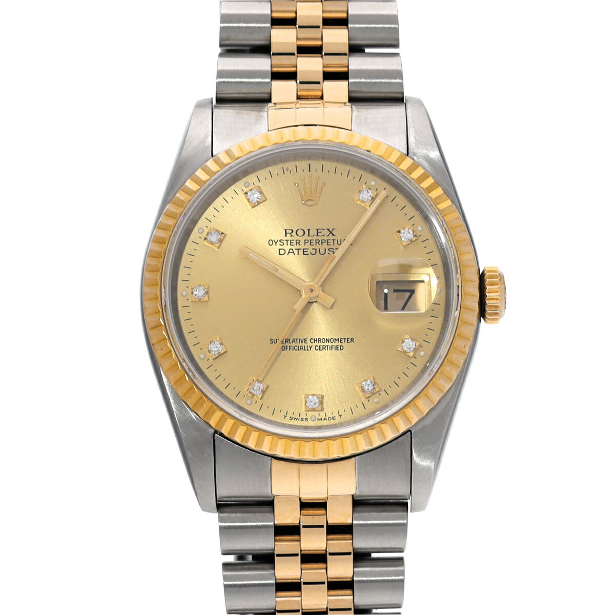 【〜9/26 最大4万円クーポン】ロレックス ROLEX デイトジャスト 16233G E番(1991年頃製造) シャンパン/ダイヤモンド メンズ 腕時計 ロレックス 時計 高級腕時計 ブランド 【ローン36回払い無金利】【中古】