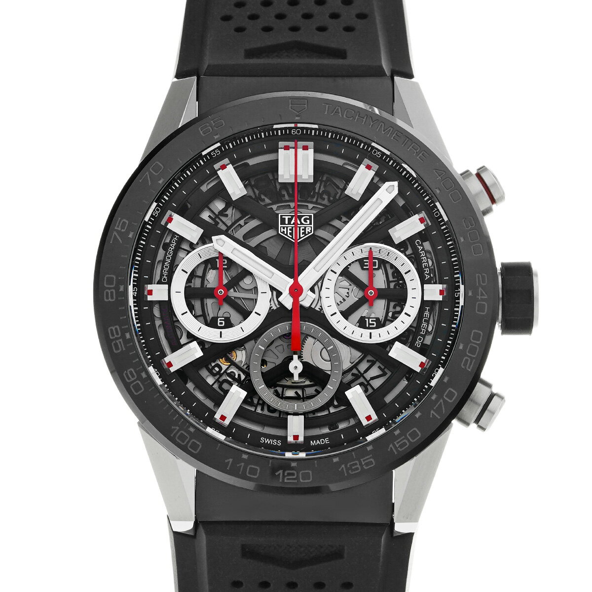 【〜9/26 最大4万円クーポン】タグ ホイヤー TAG HEUER カレラ キャリバーホイヤー02 クロノグラフ CBG2010.FT6143 ブラック メンズ 腕時計 タグ ホイヤー 時計 高級腕時計 ブランド 【ローン36回払い無金利】【中古】