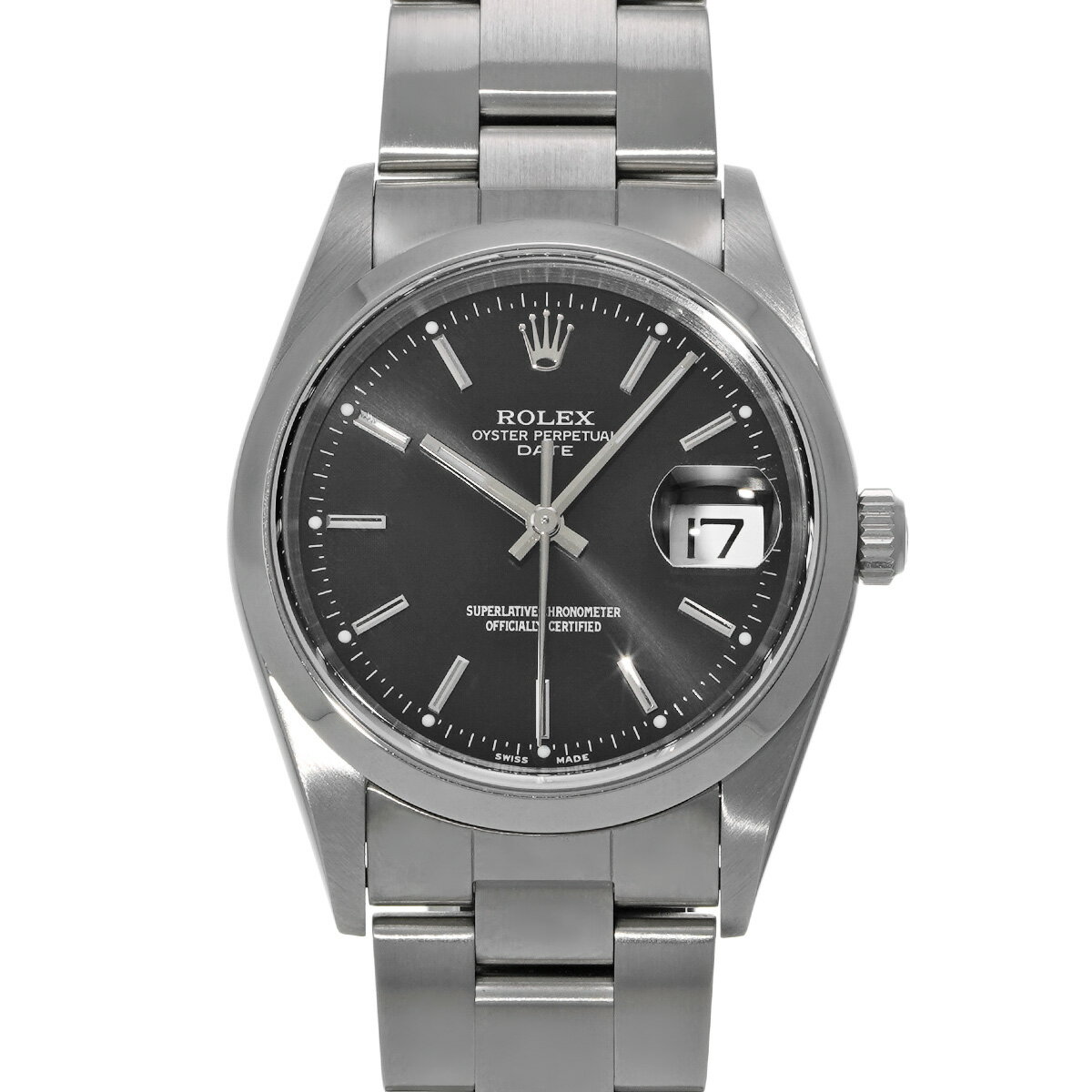 ロレックス ROLEX オイスターパーペチュアル デイト 15200 D番(2005年頃製造) ブラック メンズ 腕時計 ロレックス 時計 高級腕時計 ブランド 【ローン36回払い無金利】【中古】