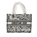ディオール Dior BOOK TOTEバッグ ミディアム ブランドゥパリ ホワイト/ブラック M1296ZOMP_M041 エンブロイダリーキャンバス レディ...