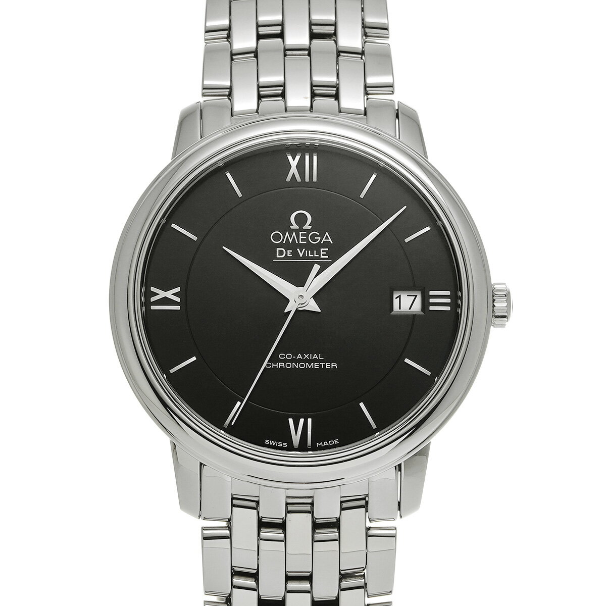 オメガ OMEGA デ・ヴィル プレステージ コーアクシャル 424.10.37.20.01.001 ブラック メンズ 腕時計 オメガ 時計 高級腕時計 ブランド 【ローン36回払い無金利】【中古】
