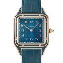 カルティエ CARTIER サントスデュモン LM ピーコックブルー WGSA0098 ブルー メンズ 腕時計 カルティエ 時計 高級腕時計 ブランド 【ローン36回払い無金利】【中古】