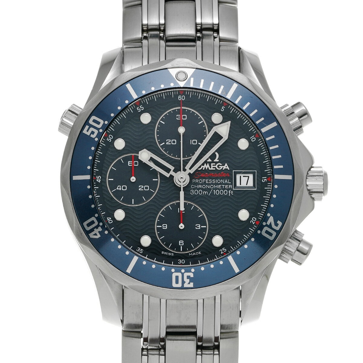 【〜7/26 最大3万円クーポン】オメガ OMEGA シーマスター ダイバー300 クロノグラフ 2225.8 ブルー メンズ 腕時計 オメガ 時計 高級腕時計 ブランド 【ローン36回払い無金利】【中古】
