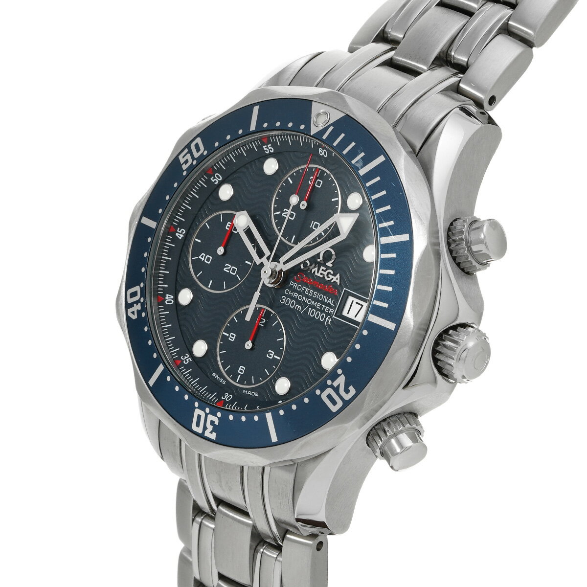 【〜7/26 最大3万円クーポン】オメガ OMEGA シーマスター ダイバー300 クロノグラフ 2225.8 ブルー メンズ 腕時計 オメガ 時計 高級腕時計 ブランド 【ローン36回払い無金利】【中古】