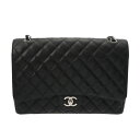 シャネル CHANEL マトラッセ Wフラップ Wチェーンショルダー 33cm ブラック A58601 キャビアスキン レディース ショルダーバッグ chane...