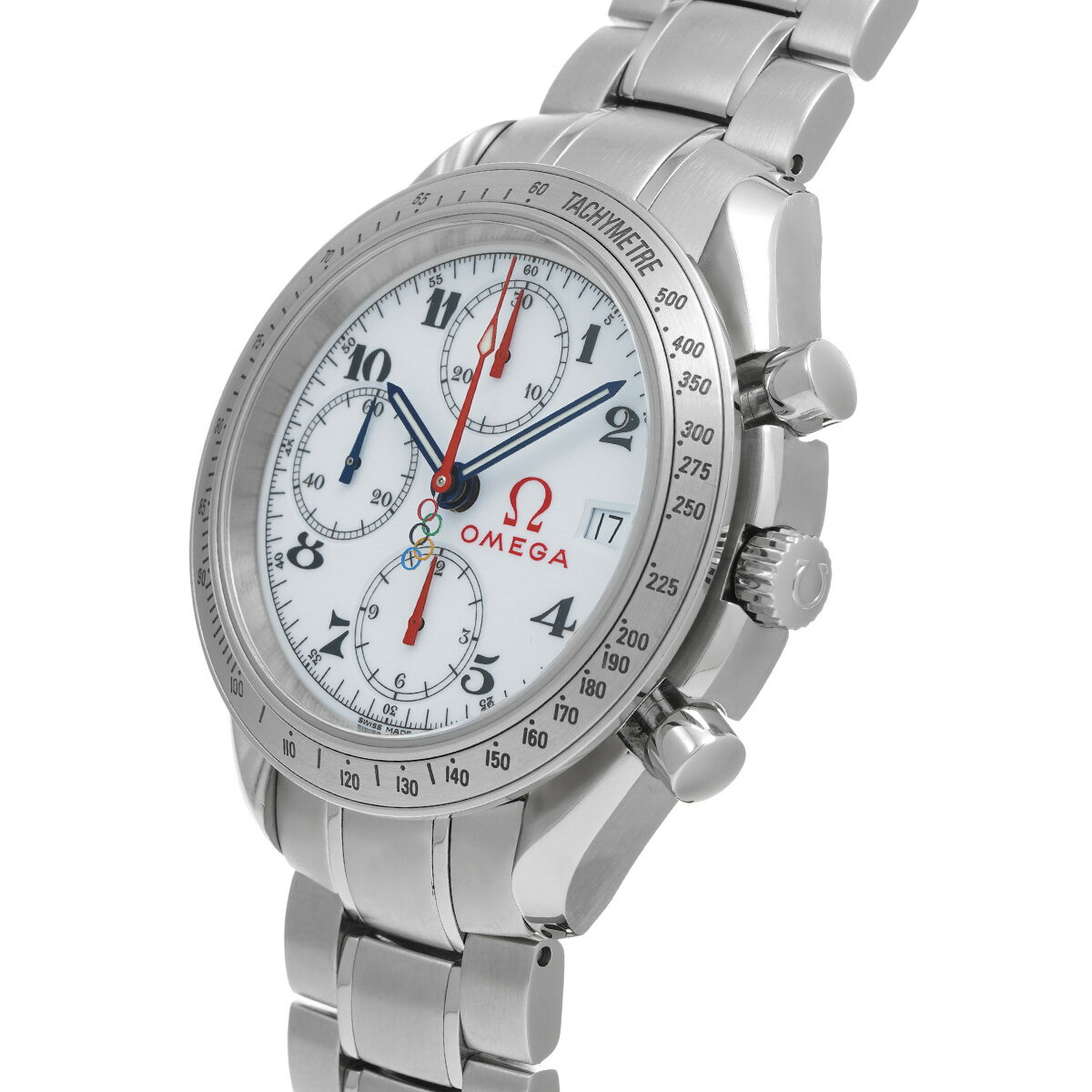 オメガ OMEGA スピードマスター デイト オリンピックコレクション 323.10.40.40.04.001 ホワイト メンズ 腕時計 オメガ 時計 高級腕時計 ブランド 【ローン36回払い無金利】【中古】