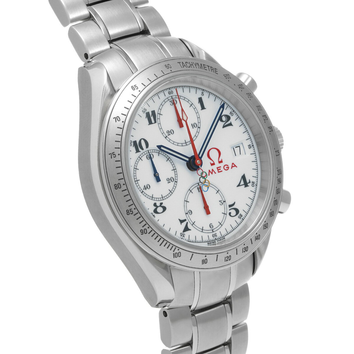 オメガ OMEGA スピードマスター デイト オリンピックコレクション 323.10.40.40.04.001 ホワイト メンズ 腕時計 オメガ 時計 高級腕時計 ブランド 【ローン36回払い無金利】【中古】