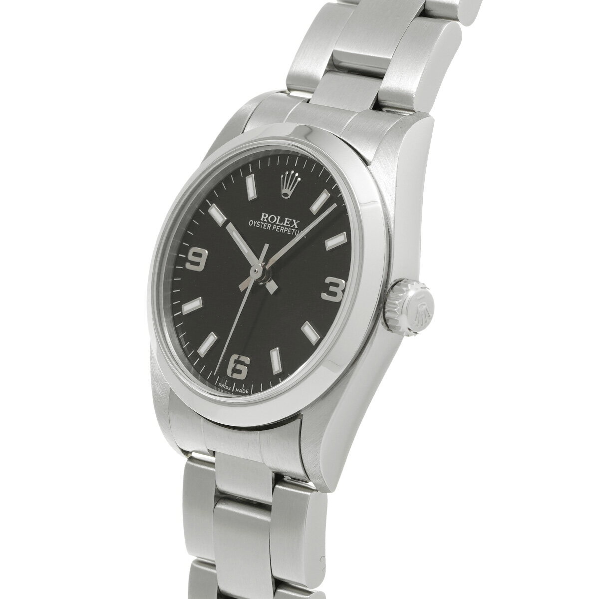 【〜8/11 最大3万円クーポン】ロレックス ROLEX オイスターパーペチュアル 77080 K番(2001年頃製造) ブラック ユニセックス 腕時計 ロレックス 時計 高級腕時計 ブランド 【ローン36回払い無金利】【中古】