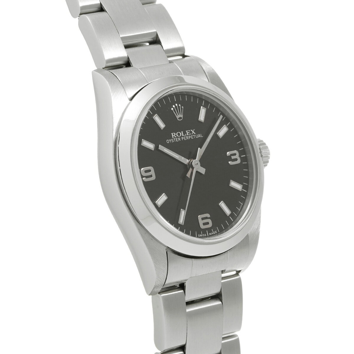 【〜8/11 最大3万円クーポン】ロレックス ROLEX オイスターパーペチュアル 77080 K番(2001年頃製造) ブラック ユニセックス 腕時計 ロレックス 時計 高級腕時計 ブランド 【ローン36回払い無金利】【中古】