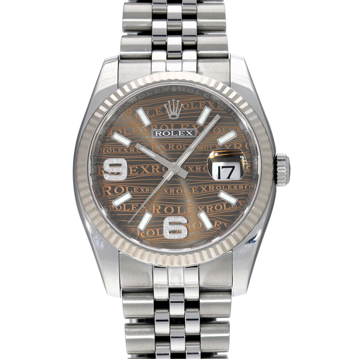 ロレックス ROLEX デイトジャスト 116234 ランダムシリアル ブラウンウェーブ/ダイヤモンド メンズ 腕時計 ロレックス 時計 高級腕時計 ブランド 【ローン36回払い無金利】【中古】