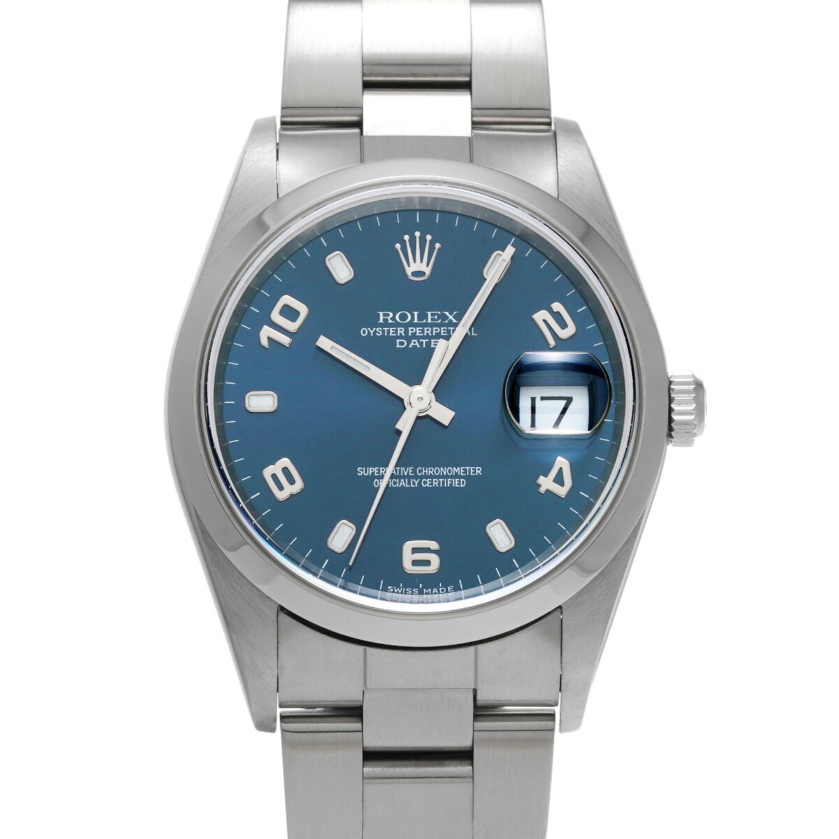 ロレックス ROLEX オイスターパーペチュアル デイト 15200 P番(2000年頃製造) ブルー メンズ 腕時計 ロレックス 時計 高級腕時計 ブランド 【ローン36回払い無金利】【中古】