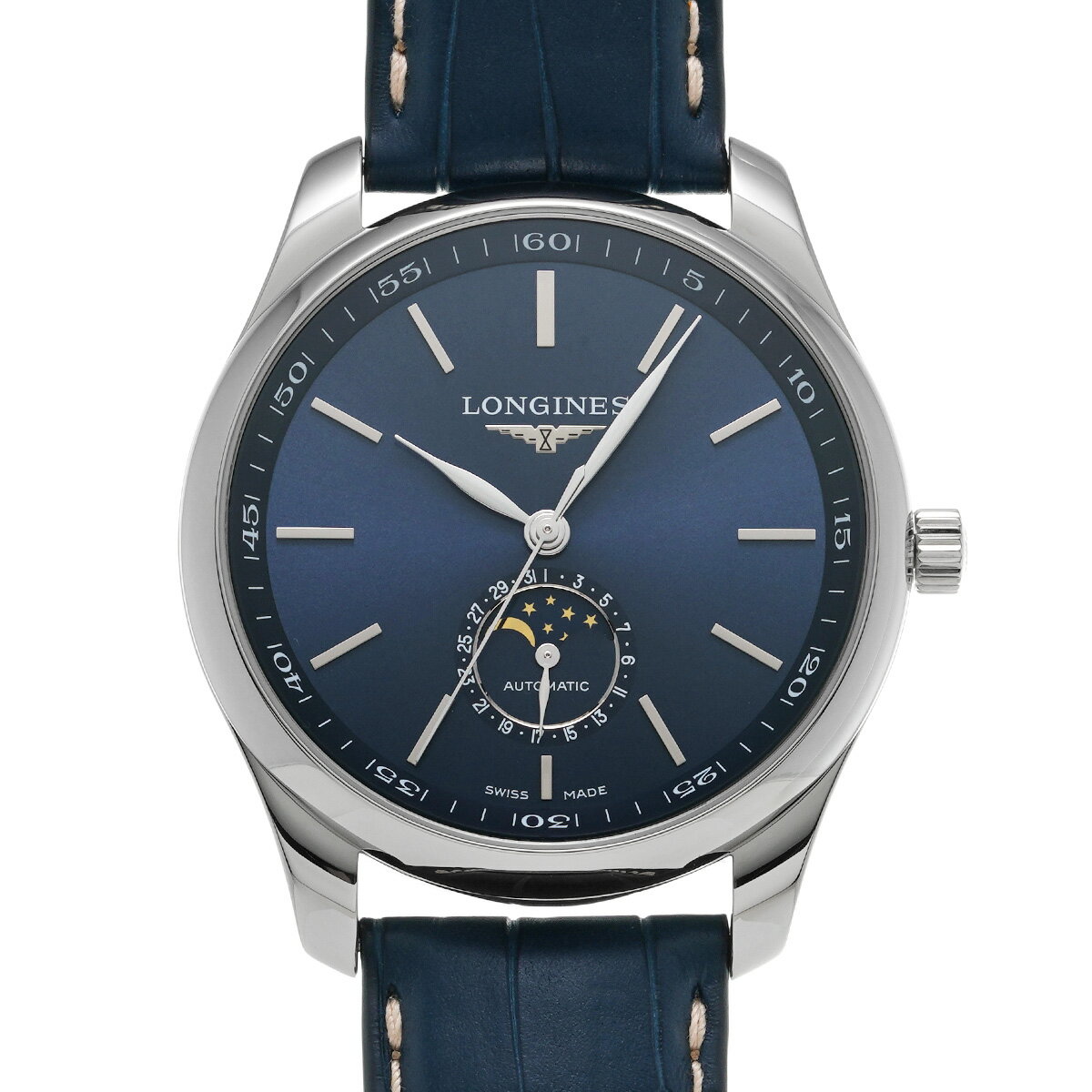 【〜11/27 最大3万円クーポン】ロンジン LONGINES マスターコレクション ムーンフェイズ L2.919.4.92.0 ブルー メンズ 腕時計 ロンジン 時計 高級腕時計 ブランド 【ローン48回払い無金利】【中古】