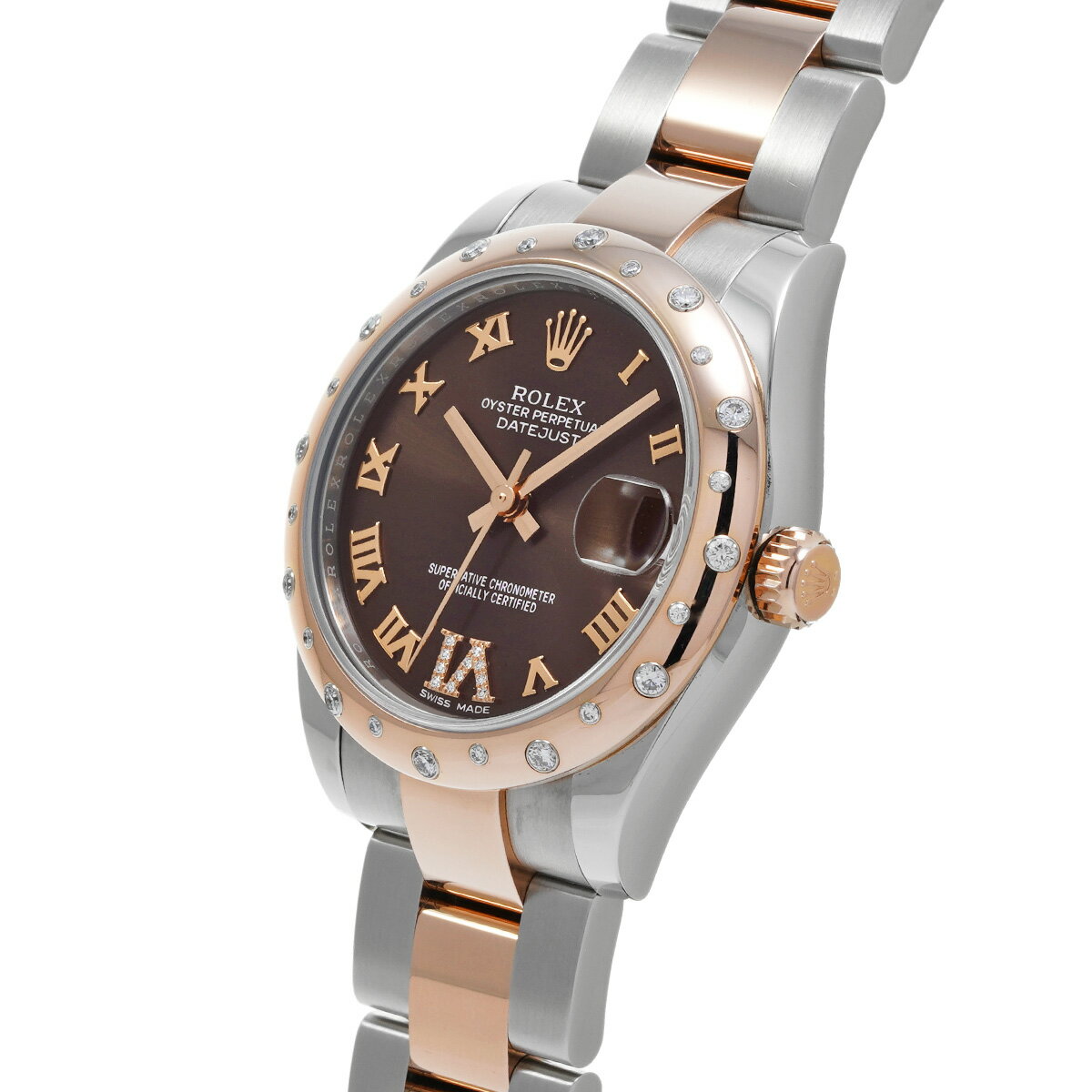 ロレックス ROLEX デイトジャスト 31 178341 ランダムシリアル チョコレートブラウン/ダイヤモンド ユニセックス 腕時計 ロレックス 時計 高級腕時計 ブランド 【ローン48回払い無金利】【中古】