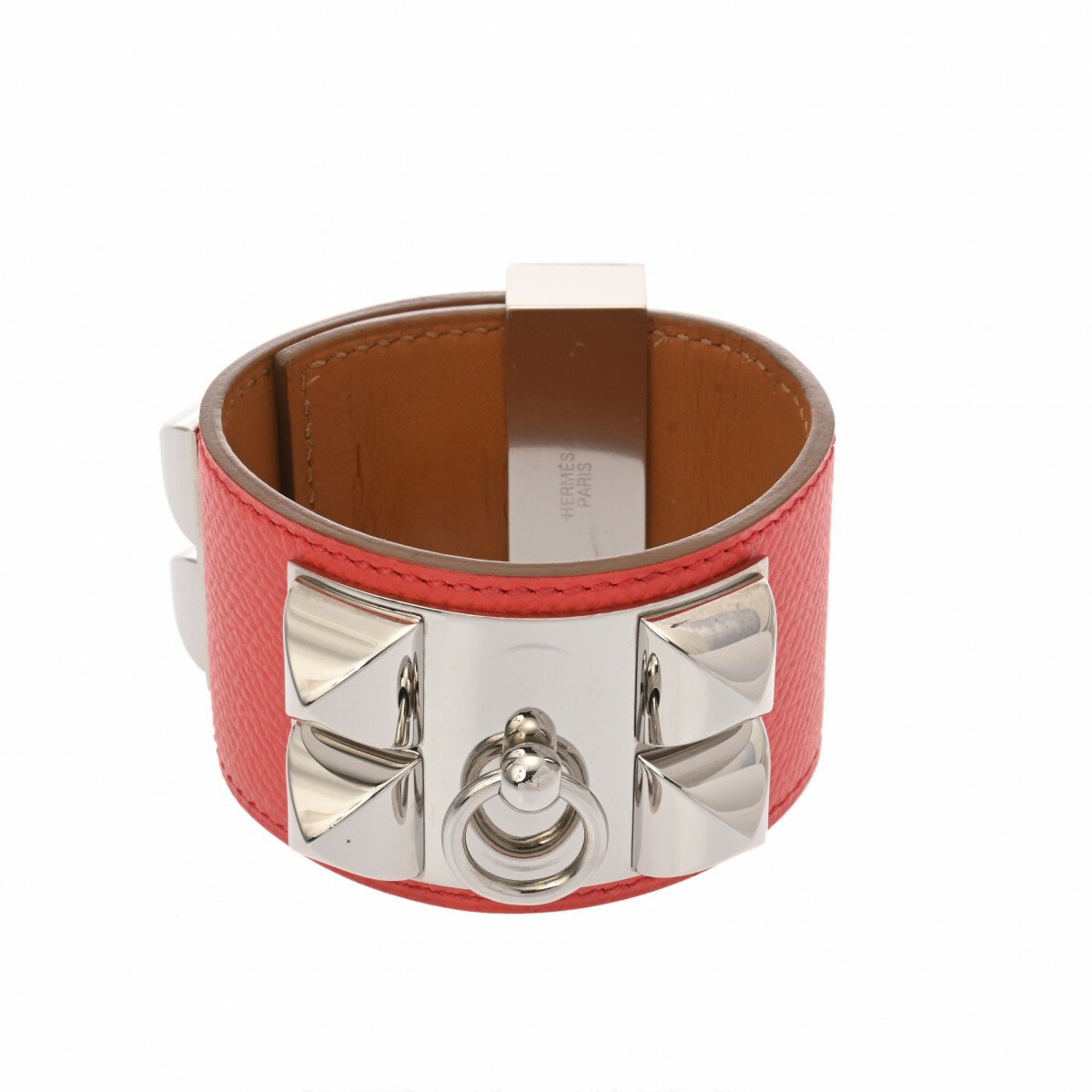【〜11/27 最大3万円クーポン】エルメス HERMES コリエドシアン ブレスレット #S ローズジャイプール/シルバー金具 ヴォーエプソン レディース ブレスレット エルメス 【ローン48回払い無金利】【中古】