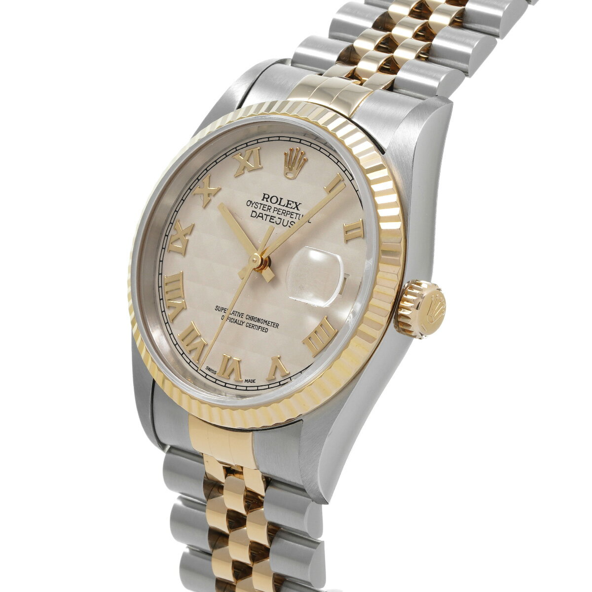 【〜10/27 最大3万円クーポン】ロレックス ROLEX デイトジャスト 16233 T番(1997年頃製造) アイボリーピラミッド メンズ 腕時計 ロレックス 時計 高級腕時計 ブランド 【ローン36回払い無金利】【中古】