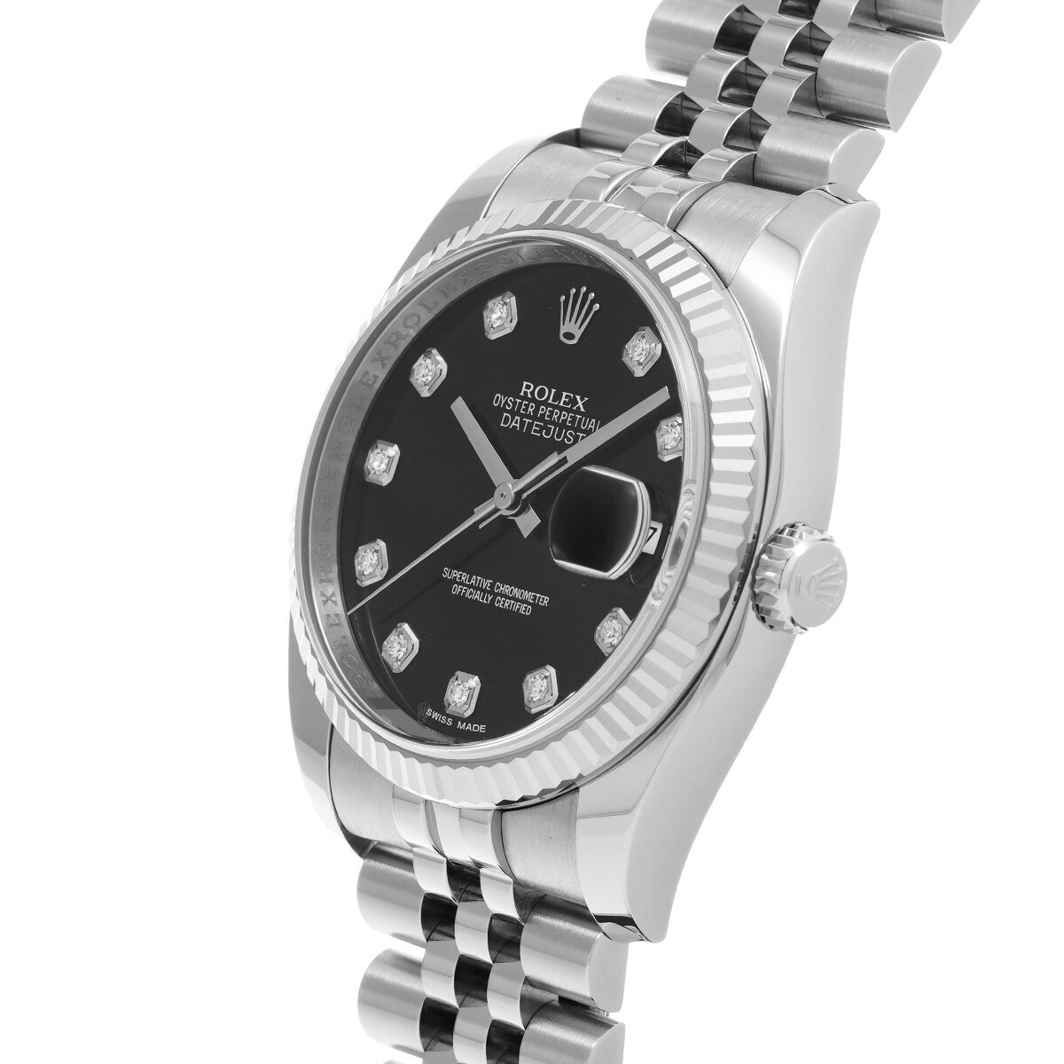 ロレックス ROLEX デイトジャスト 116234G ランダムシリアル ブラック/ダイヤモンド メンズ 腕時計 ロレックス 時計 高級腕時計 ブランド 【ローン36回払い無金利】【中古】