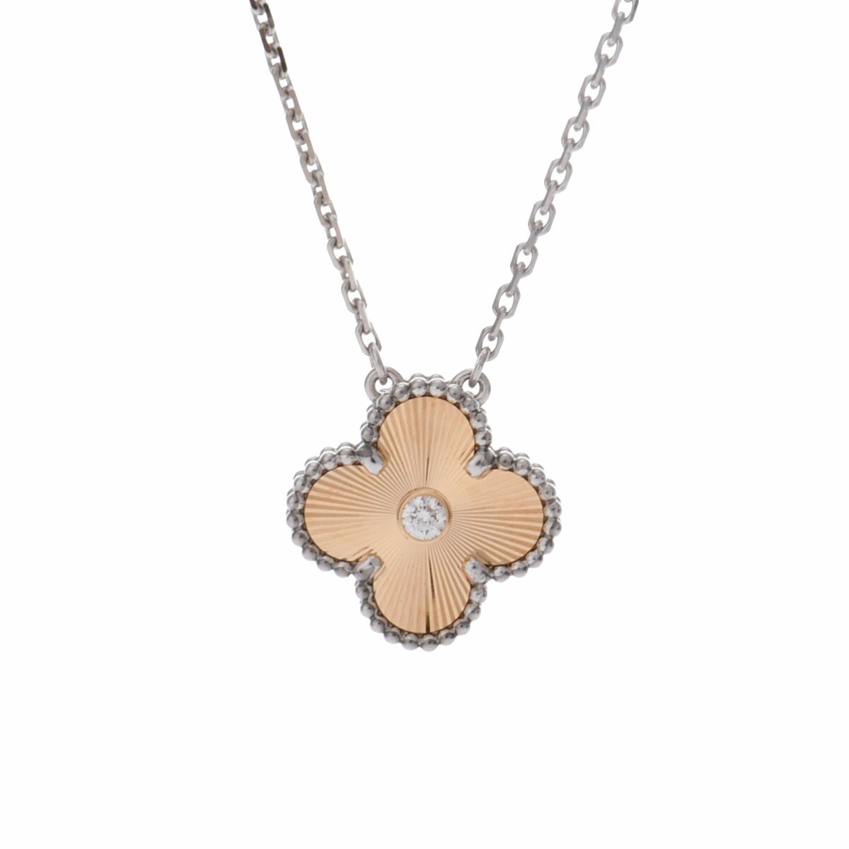ヴァン クリーフ&アーペル Van Cleef & Arpels ヴィンテージアルハンブラ ネックレス ギヨシェ 2024年ホリデー K18ピンクゴールド PG/K18ホワイトゴールド WG ダイヤモンド レディース ネックレス ヴァン クリーフ&アーペル 【ローン36回払い無金利】【中古】のサムネイル