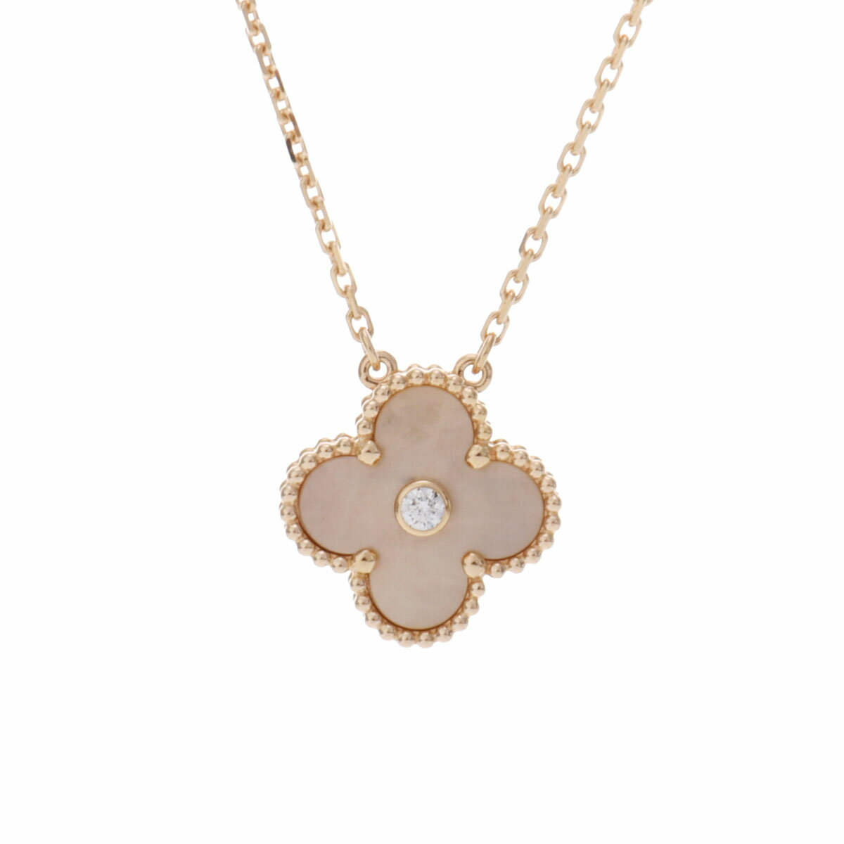 ヴァン クリーフ&アーペル Van Cleef & Arpels ヴィンテージアルハンブラ ネックレス 2018年ホリデー VCARP2R700 K18イエローゴールド YG ゴールドシェル/ダイヤモンド レディース ネックレス ヴァン クリーフ&アーペル 【ローン36回払い無金利】【中古】のサムネイル