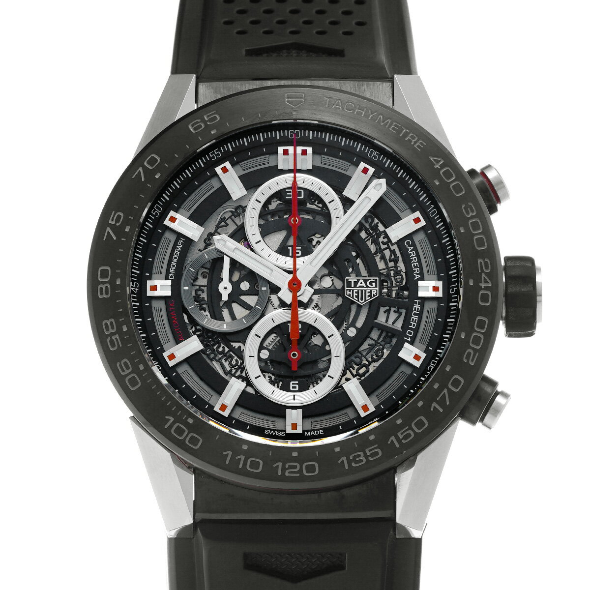 タグ ホイヤー TAG HEUER カレラ キャリバーホイヤー01 クロノグラフ CAR2A1Z.FT6044 ブラック メンズ 腕時計 タグ ホイヤー 時計 高級腕時計 ブランド 【ローン48回払い無金利】【中古】