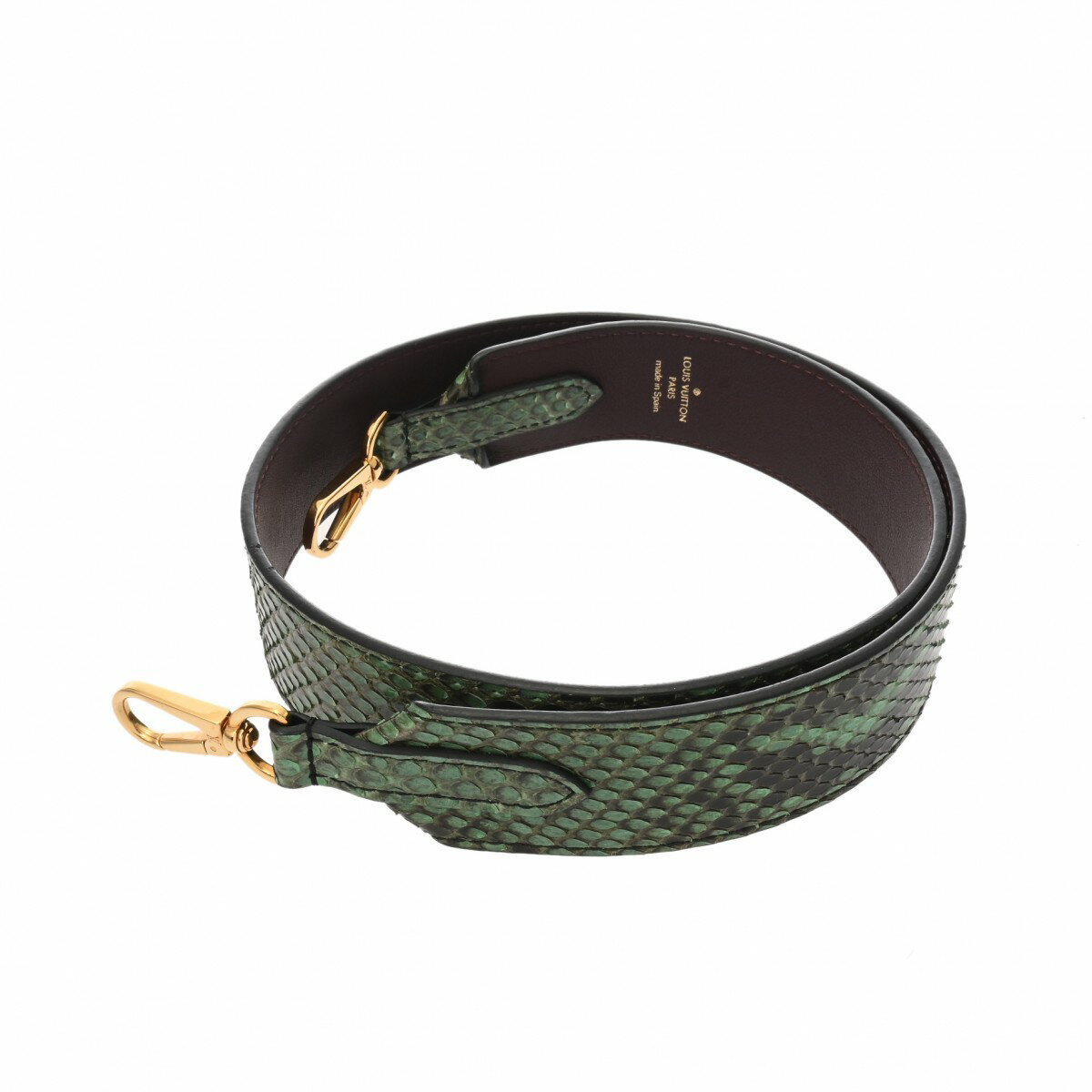 ルイ ヴィトン LOUIS VUITTON ショルダーストラップ グリーン パイソン ユニセックス ショルダーストラ..