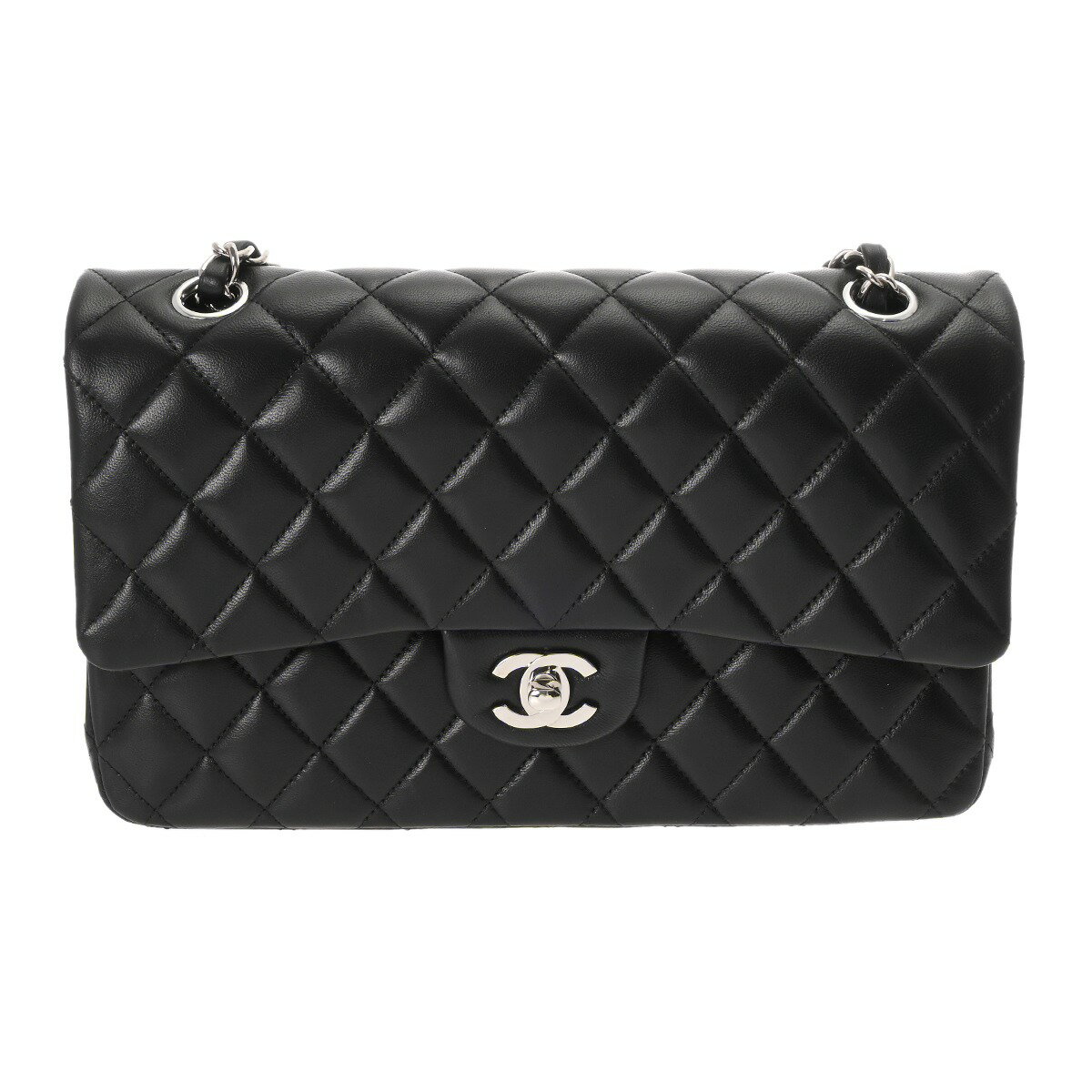 【～11/27 最大3万円クーポン】シャネル CHANEL マトラッセ Wフラップ Wチェーンショルダー 25 ブラック A01112 ラムスキン レディース ショルダーバッグ chanel シャネル バッグ バック ブランド 【ローン48回払い無金利】【中古】