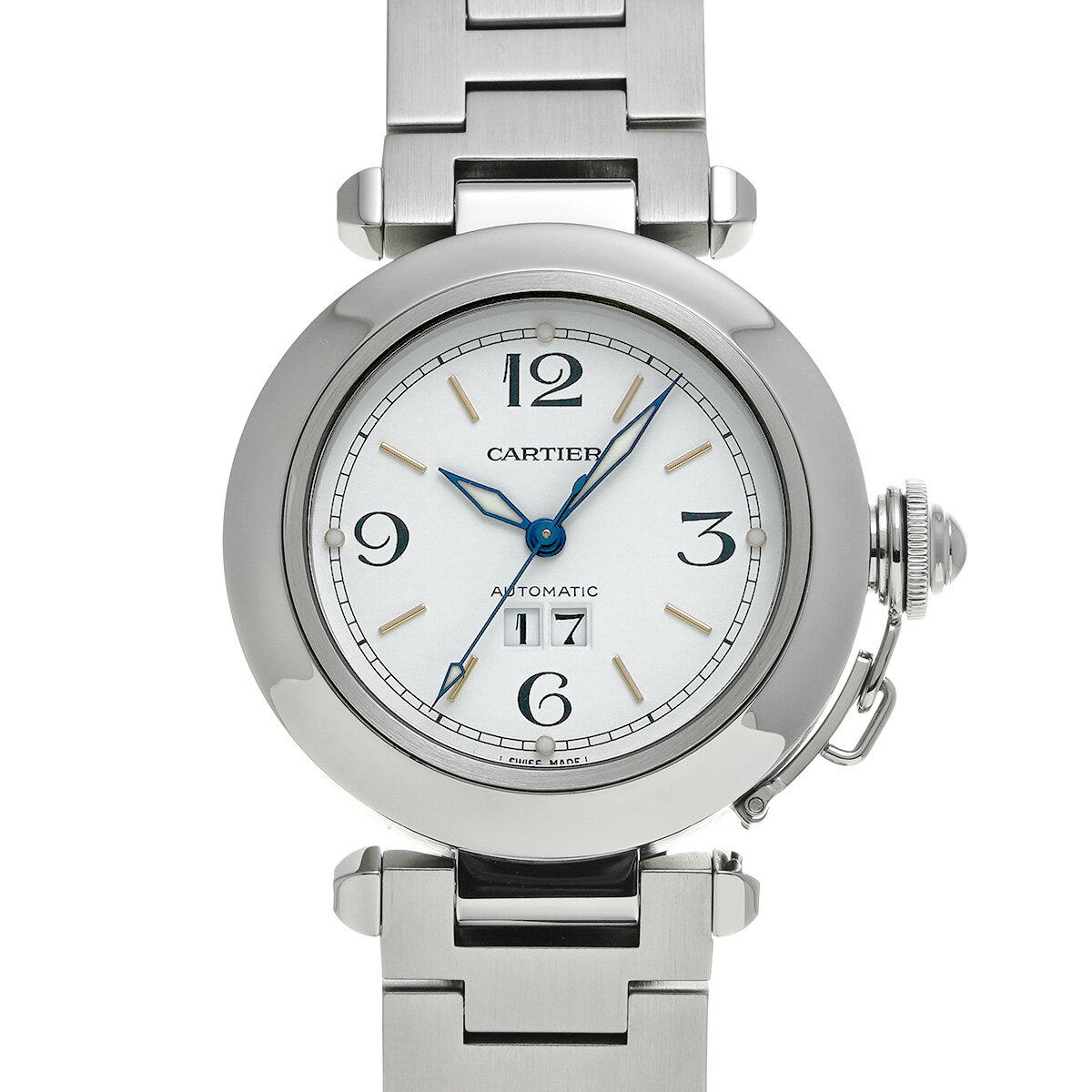 カルティエ CARTIER パシャC ビッグデイト W31044M7 ホワイト ユニセックス 腕時計 カルティエ 時計 高級腕時計 ブランド 【ローン48回払い無金利】【中古】