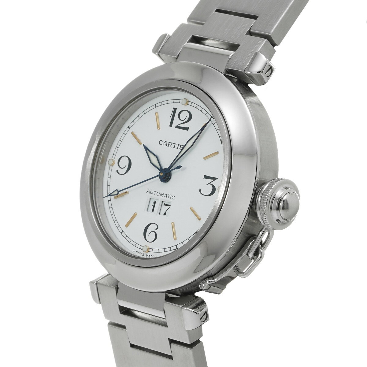 カルティエ CARTIER パシャC ビッグデイト W31044M7 ホワイト ユニセックス 腕時計 カルティエ 時計 高級腕時計 ブランド 【ローン48回払い無金利】【中古】