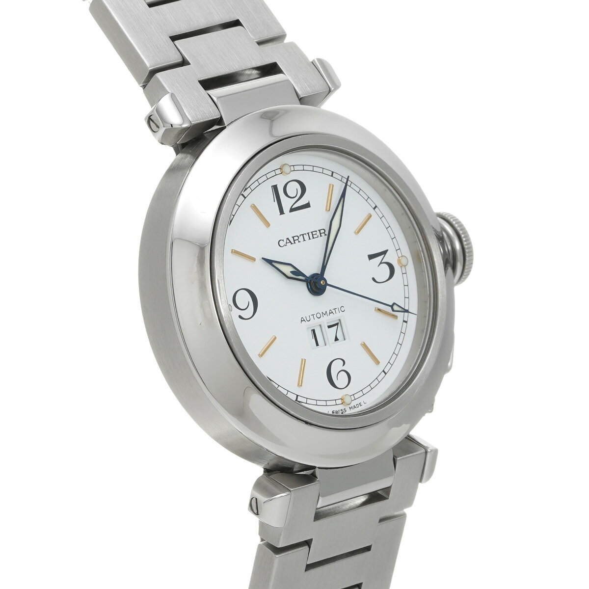 カルティエ CARTIER パシャC ビッグデイト W31044M7 ホワイト ユニセックス 腕時計 カルティエ 時計 高級腕時計 ブランド 【ローン48回払い無金利】【中古】