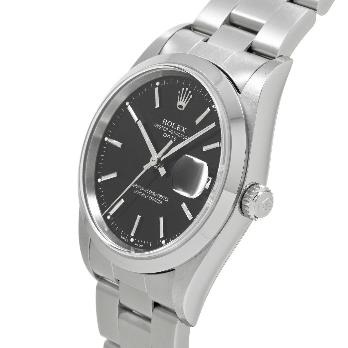 ロレックス ROLEX オイスターパーペチュアル デイト 15200 P番(2000年頃製造) ブラック メンズ 腕時計 ロレックス 時計 高級腕時計 ブランド 【ローン36回払い無金利】【中古】