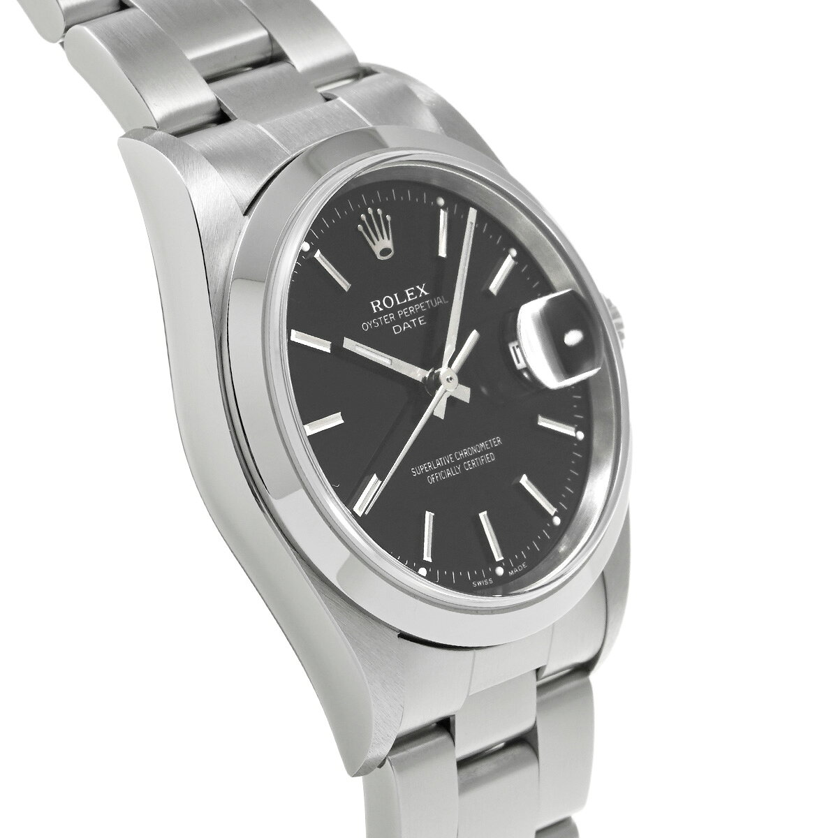 ロレックス ROLEX オイスターパーペチュアル デイト 15200 P番(2000年頃製造) ブラック メンズ 腕時計 ロレックス 時計 高級腕時計 ブランド 【ローン36回払い無金利】【中古】