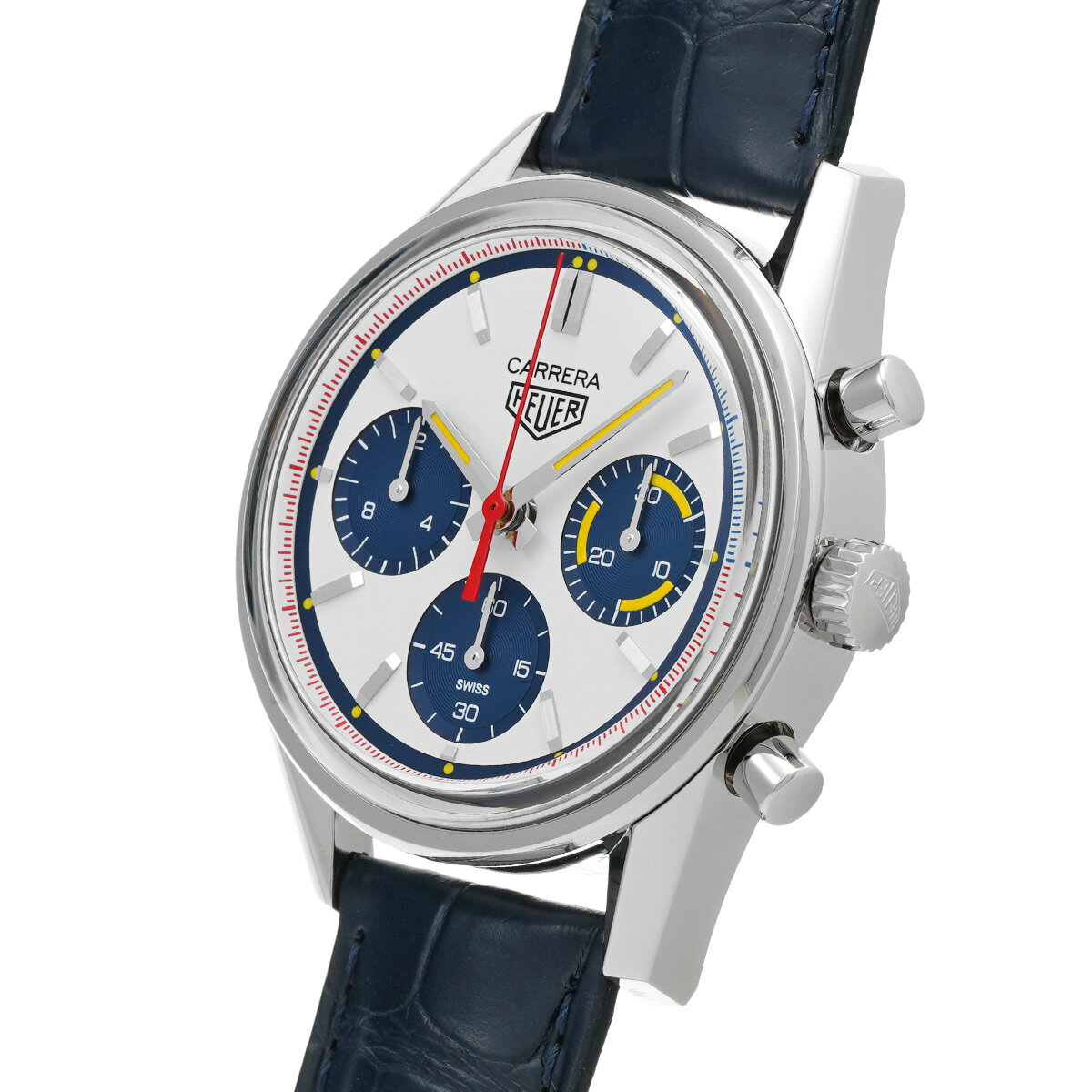 【〜11/11 最大3万円クーポン】タグ ホイヤー TAG HEUER カレラ キャリバーホイヤー02 クロノグラフ 160th モントリオール 限定1000本 CBK221C.FC6488 ホワイト/ブルー メンズ 腕時計 タグ ホイヤー 時計 高級腕時計 ブランド 【ローン48回払い無金利】【中古】