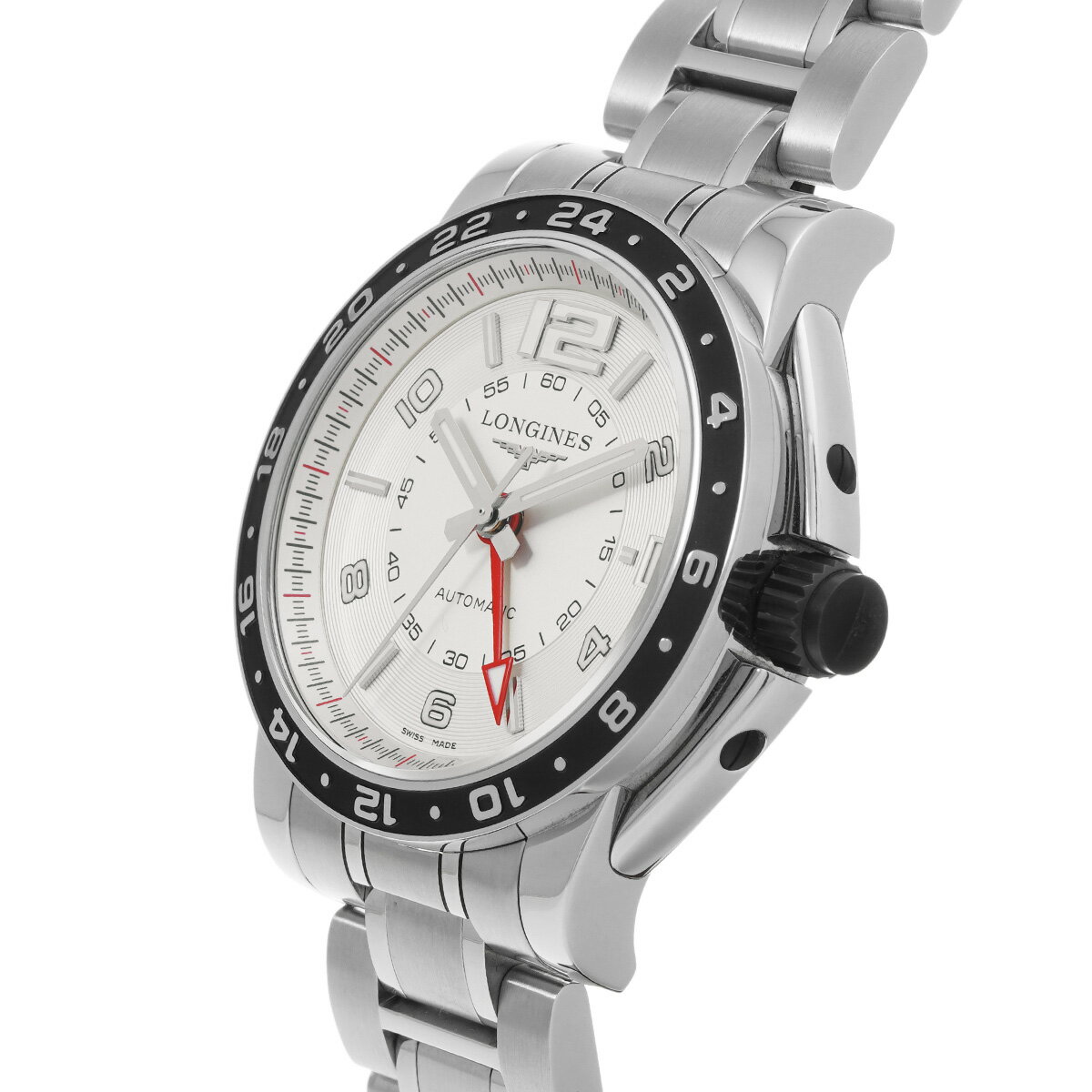 ロンジン LONGINES スポーツ アドミラル GMT L3.668.4.76.6 シルバー メンズ 腕時計 ロンジン 時計 高級腕時計 ブランド 【ローン36回払い無金利】【中古】