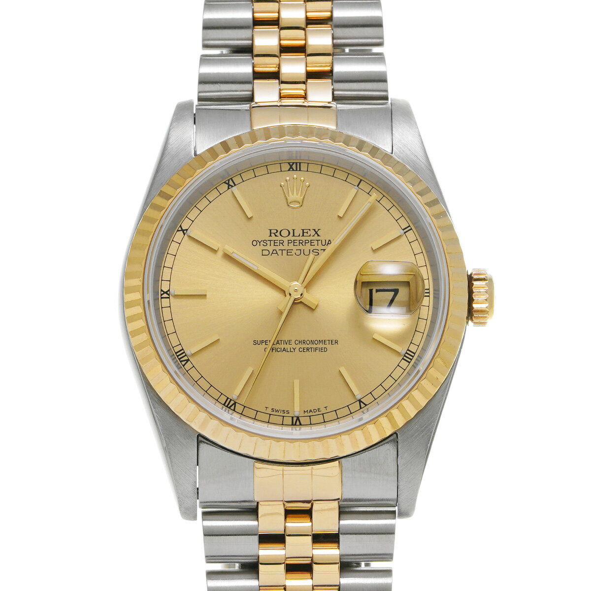 ロレックス ROLEX デイトジャスト 16233 U番(1997年頃製造) シャンパン メンズ 腕時計 ロレックス 時計 高級腕時計 ブランド 【ローン36回払い無金利】【中古】