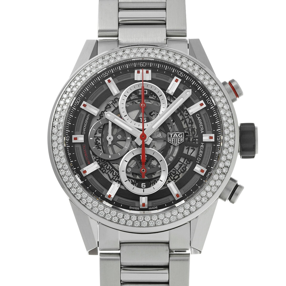 タグ ホイヤー TAG HEUER カレラ キャリバーホイヤー01 クロノグラフ CAR201P.BA0766 スケルトン メンズ 腕時計 タグ ホイヤー 時計 高級腕時計 ブランド 【ローン48回払い無金利】【中古】