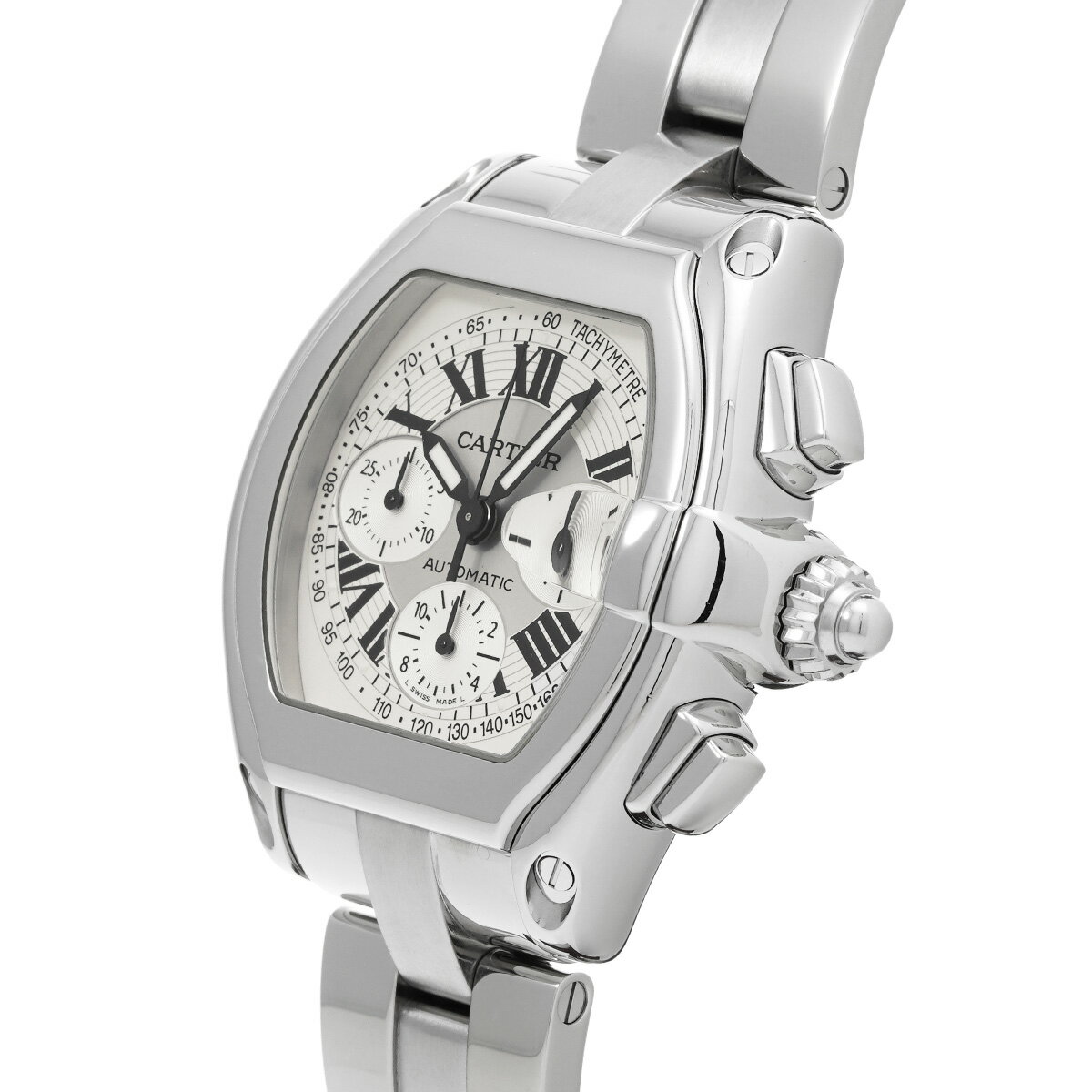 カルティエ CARTIER ロードスター クロノグラフ W62006X6 シルバー メンズ 腕時計 カルティエ 時計 高級腕時計 ブランド 【ローン36回払い無金利】【中古】