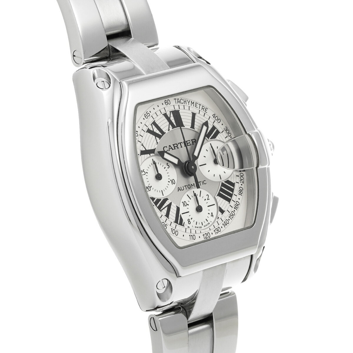 カルティエ CARTIER ロードスター クロノグラフ W62006X6 シルバー メンズ 腕時計 カルティエ 時計 高級腕時計 ブランド 【ローン36回払い無金利】【中古】