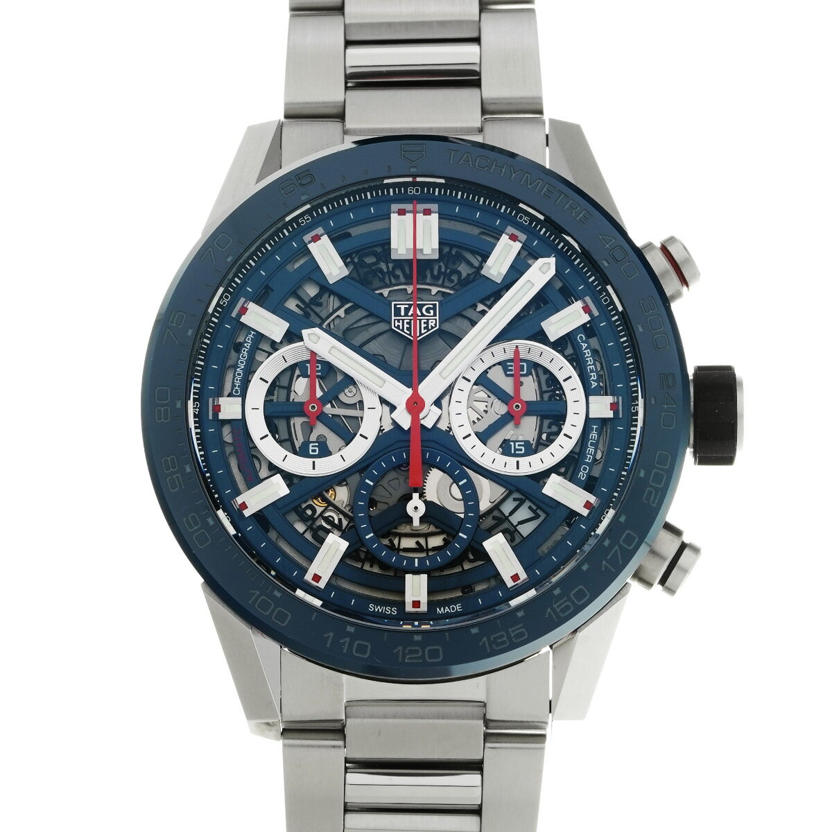 タグ ホイヤー TAG HEUER カレラ キャリバー ホイヤー02 クロノグラフ CBG2011.BA0662 ブルー メンズ 腕時計 タグ ホイヤー 時計 高級腕時計 ブランド 【ローン36回払い無金利】【中古】