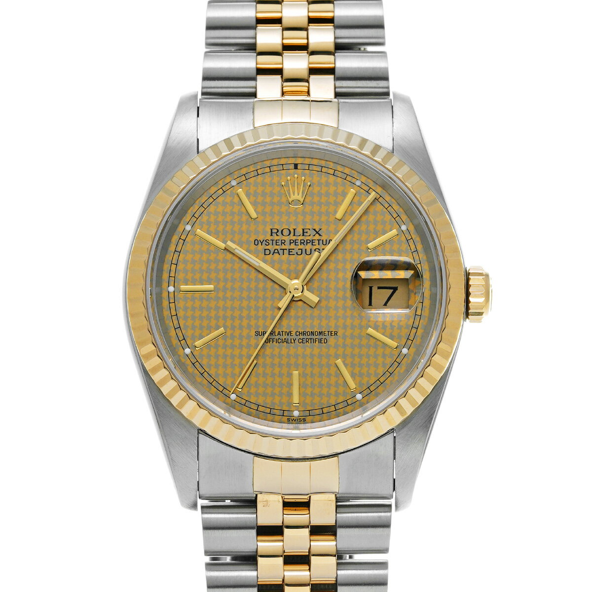 【～11/27 最大3万円クーポン】ロレックス ROLEX デイトジャスト 16233 X番(1991年頃製造) シャンパンハウンズトゥース メンズ 腕時計 ロレックス 時計 高級腕時計 ブランド 【ローン48回払い無金利】【中古】