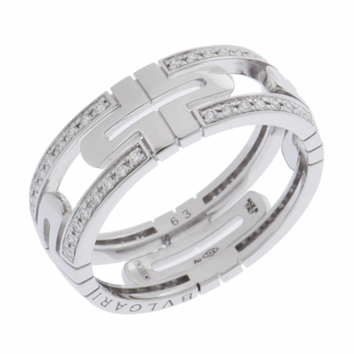ブルガリ BVLGARI パレンテシリング #63 342116 K18ホワイトゴールド WG ダイヤモンド レディース リング・指輪 ブルガリ 【ローン48回払い無金利】【中古】