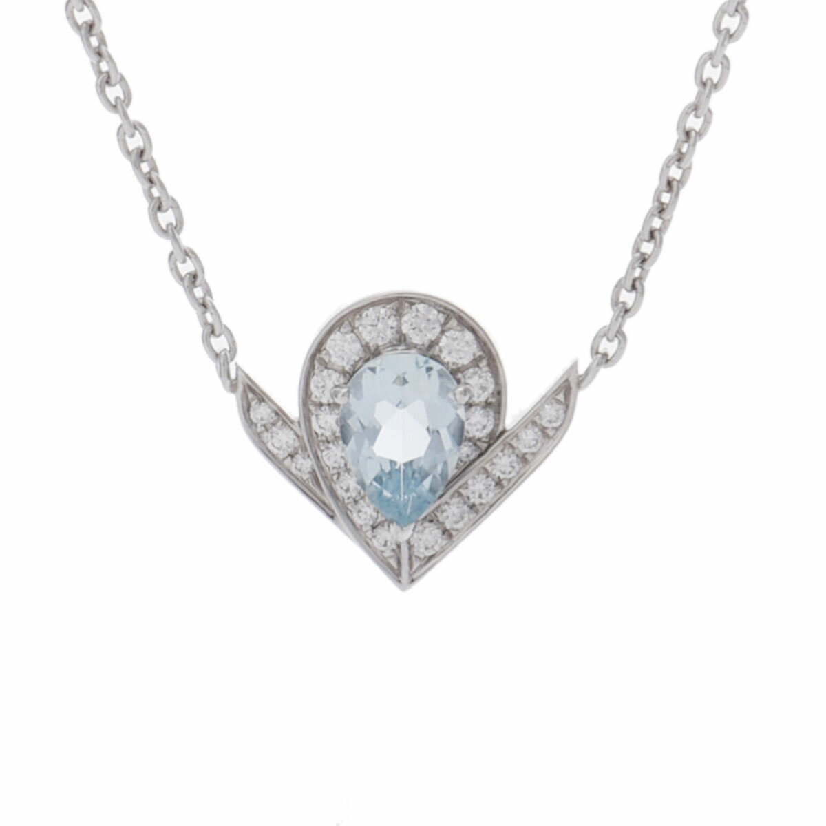 ショーメ Chaumet ジョセフィーヌ エグレット ネックレス 085144 K18ホワイトゴールド WG ダイヤモンド/アクアマリン レディース ネックレス ショーメ 【ローン48回払い無金利】【中古】のサムネイル