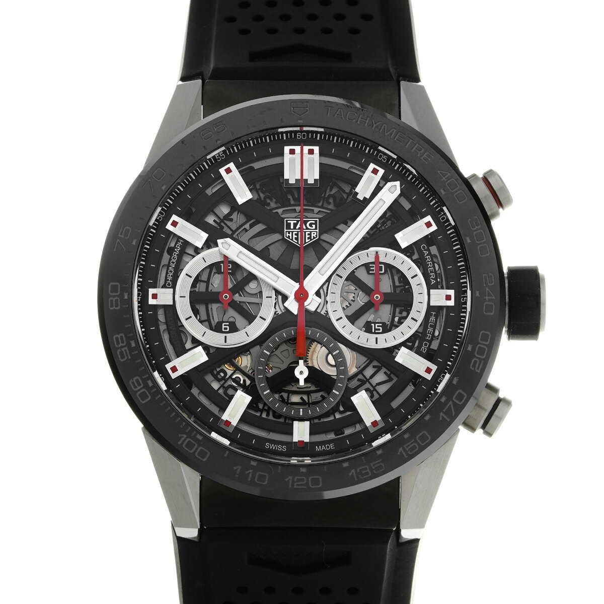 タグ ホイヤー TAG HEUER カレラ キャリバーホイヤー02 クロノグラフ CBG2010.FT6143 ブラック メンズ 腕時計 タグ ホイヤー 時計 高級腕時計 ブランド 【ローン48回払い無金利】【中古】