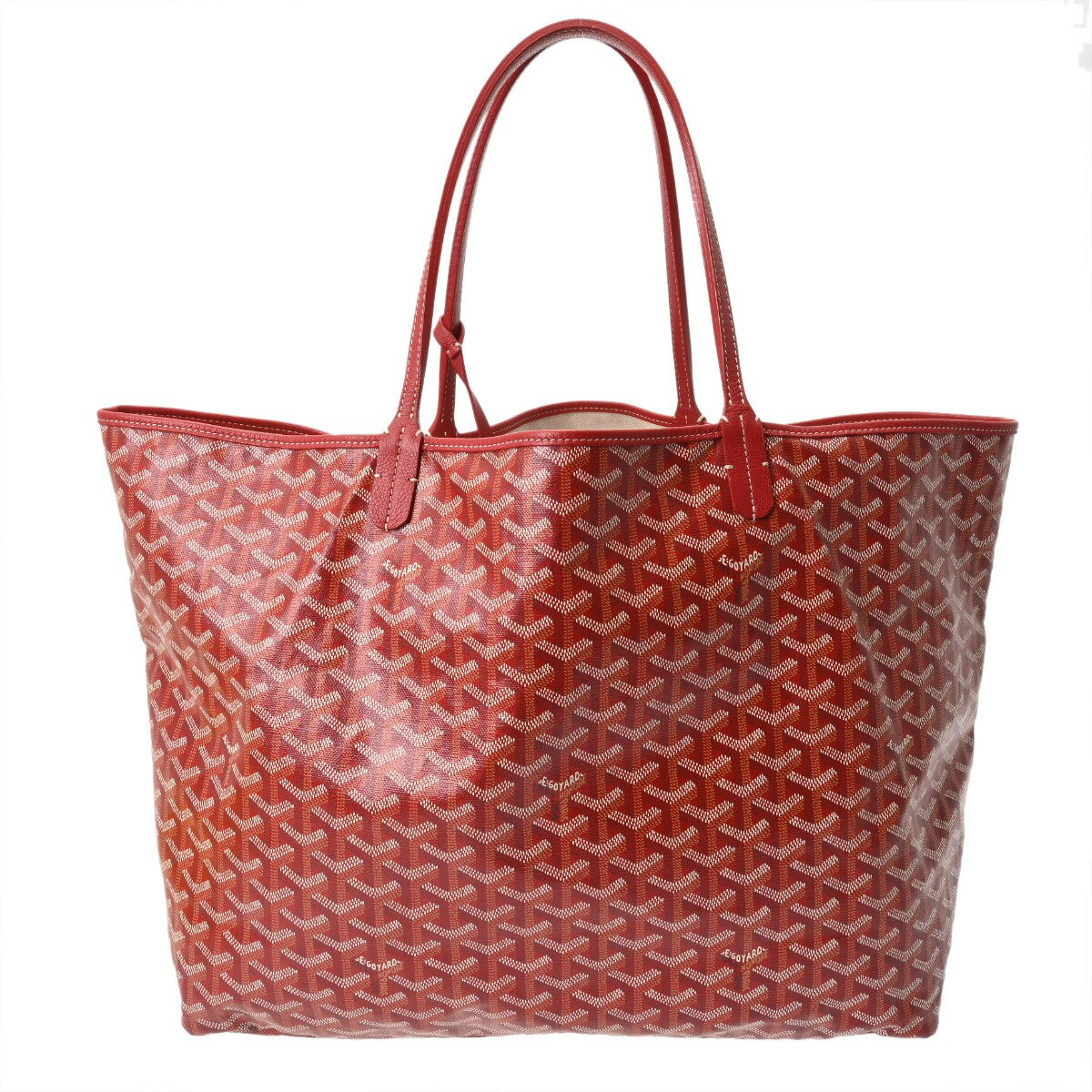 ゴヤール GOYARD ヘリンボーン サンルイ GM レッド ゴヤールディンキャンバス/シュヴロッシュカーフ ユニセックス トートバッグ ゴヤール トートバッグ バック ブランド 【ローン36回払い無金利】【中古】