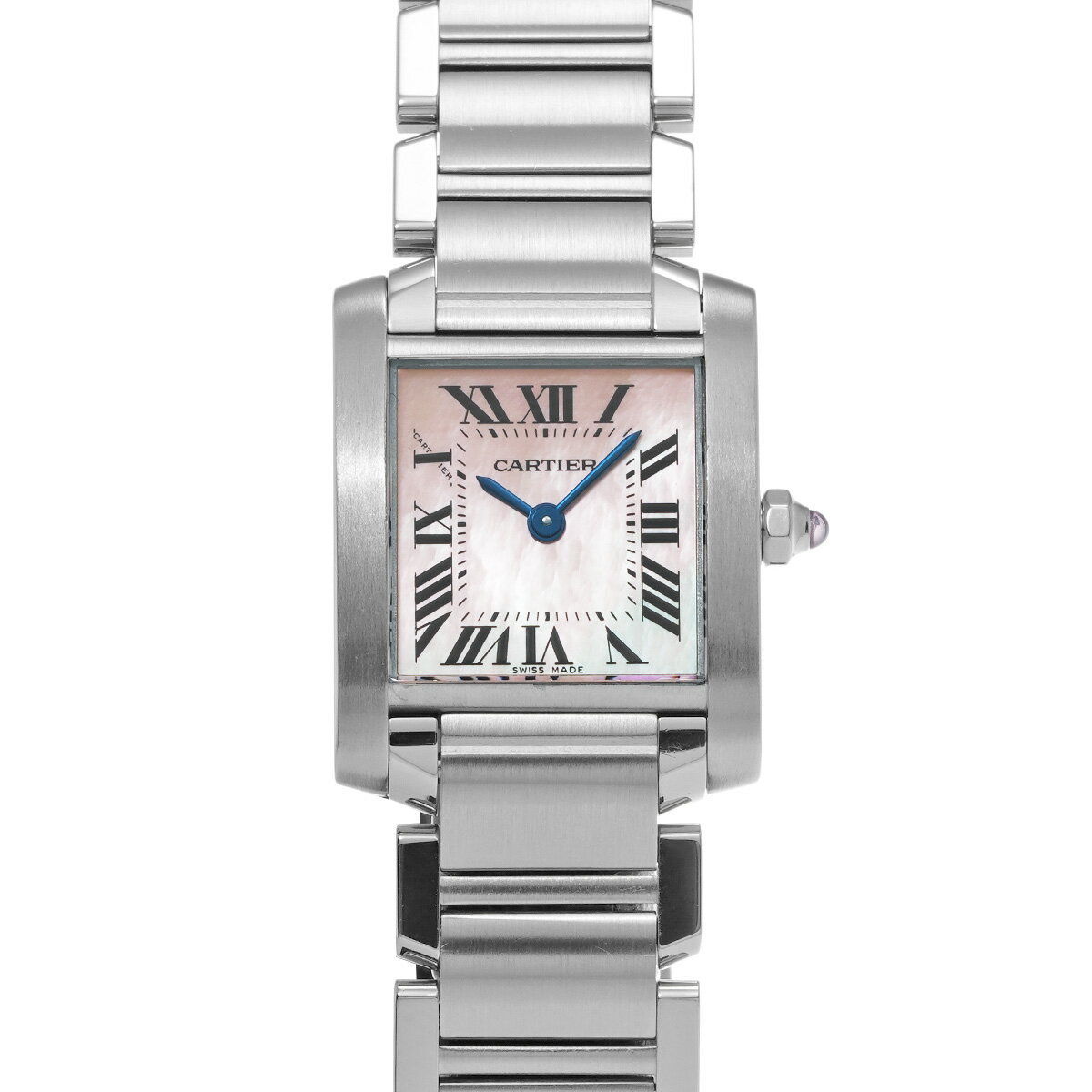 【～11/27 最大3万円クーポン】カルティエ CARTIER タンク フランセーズ SM W51028Q3 ピンクシェル レディース 腕時計 カルティエ 時計 高級腕時計 ブランド 【ローン48回払い無金利】【中古】