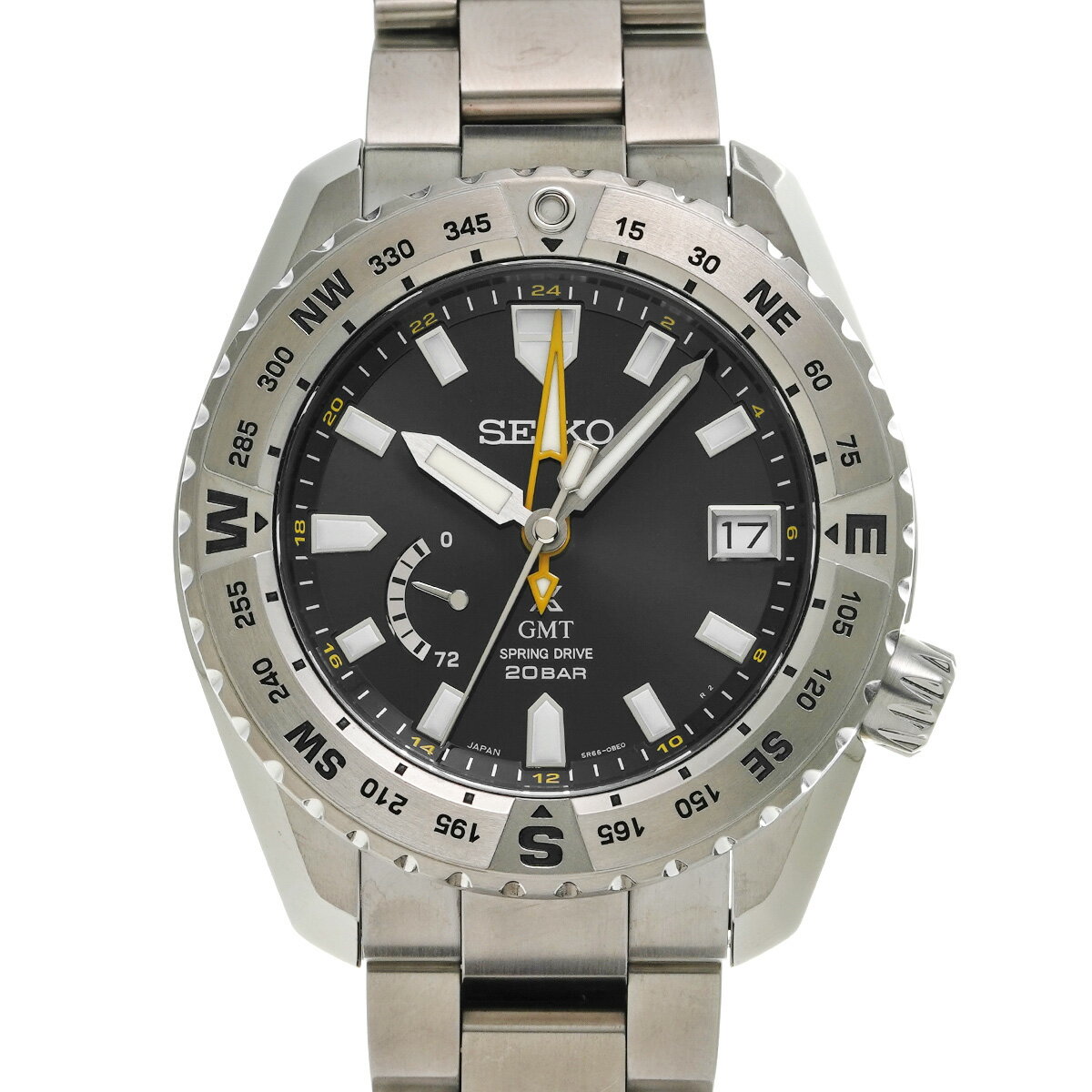 セイコー SEIKO プロスペックス LXライン スプリングドライブ GMT SBDB029 ブラック メンズ 腕時計 セイコー 時計 高級腕時計 ブランド 【ローン48回払い無金利】【中古】