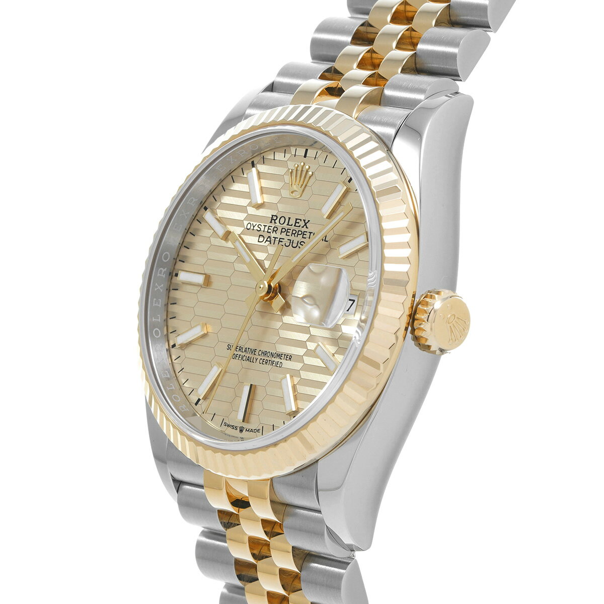 ロレックス ROLEX デイトジャスト 126233 ランダムシリアル ゴールデン フルーテッドモチーフ メンズ 腕時計 ロレックス 時計 高級腕時計 ブランド 【ローン36回払い無金利】【中古】