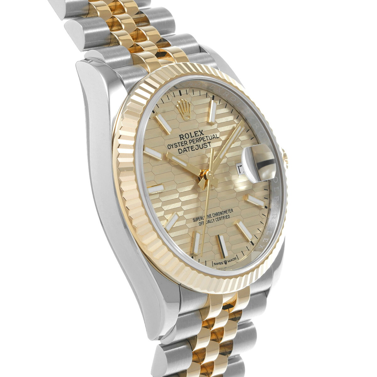 ロレックス ROLEX デイトジャスト 126233 ランダムシリアル ゴールデン フルーテッドモチーフ メンズ 腕時計 ロレックス 時計 高級腕時計 ブランド 【ローン36回払い無金利】【中古】