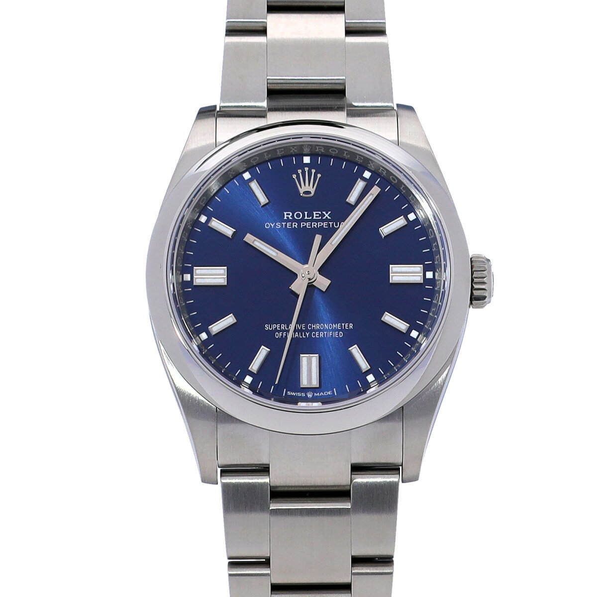 商品詳細 【管理番号】698972 【ジャンル】腕時計 /メンズ 【ブランド】ロレックス / ROLEX 【モデル】オイスターパーペチュアル 36 【型番（型式番号）】126000 【シリアル】ランダムシリアル 【ムーブメント】自動巻き / Cal.3230 【文字盤】ブライトブルー 【ケース】ステンレス 【風防】サファイアクリスタル風防 【ベゼル】ステンレス 【ブレスレット】オイスターブレス（ステンレス） 【状態】 中古 ランクA ベルト 僅かな小傷が見受けられます バックル 僅かな小傷が見受けられます 他に目立つダメージはございません 【サイズ】 ケース 縦/約36mm 横/約36mm厚み/約11.7mm ラグ幅 20mm 腕周り 約18.5cm 【機能】 防水(100m) クロマライト夜光 【付属品】メーカー保証書(2024年12月購入) メーカー箱 冊子 【当社保証】 2年 ランク状態について 商品の状態は、下記のランクで評価しています。 弊社基準にて正確に評価しておりますが、主観的なものであるため、よくお考え頂いた上でご注文頂きますよう宜しくお願いいたします。 神経質な方・完璧を求められる方はご購入をご遠慮下さい。 ※店頭販売もしているため、写真や記載のない傷や汚れが生じる場合がございます。 ※掲載以外の詳細をご希望の方は在庫店舗をご案内致しますので一度お問い合わせ下さい。 N 新品。 S 未使用品。未使用ですが展示品や保管などで僅かな色ヤケや傷が見られる品。一度も使用していない品。 SA 新品同様。数回程度使用の中古品で、新品に近い綺麗な状態の中古品。 A 多少の使用感や傷はありますが状態の良い品 AB 使用感や傷は見られますが、全体的に状態の良い品 B 日常的に使用していたような使用感や傷等が見られますが、充分に使用できる品 C 色濃く使用感があり、傷や汚れが多く目立つ品、リペアが必要な品 Q アンティーク品 お支払方法 ・クレジットカード ・ショッピングローン ・振込銀行 ・代金引換（※代引き手数料を含め30万円以下のみご利用頂けます） 詳しくはこちらをご覧ください。