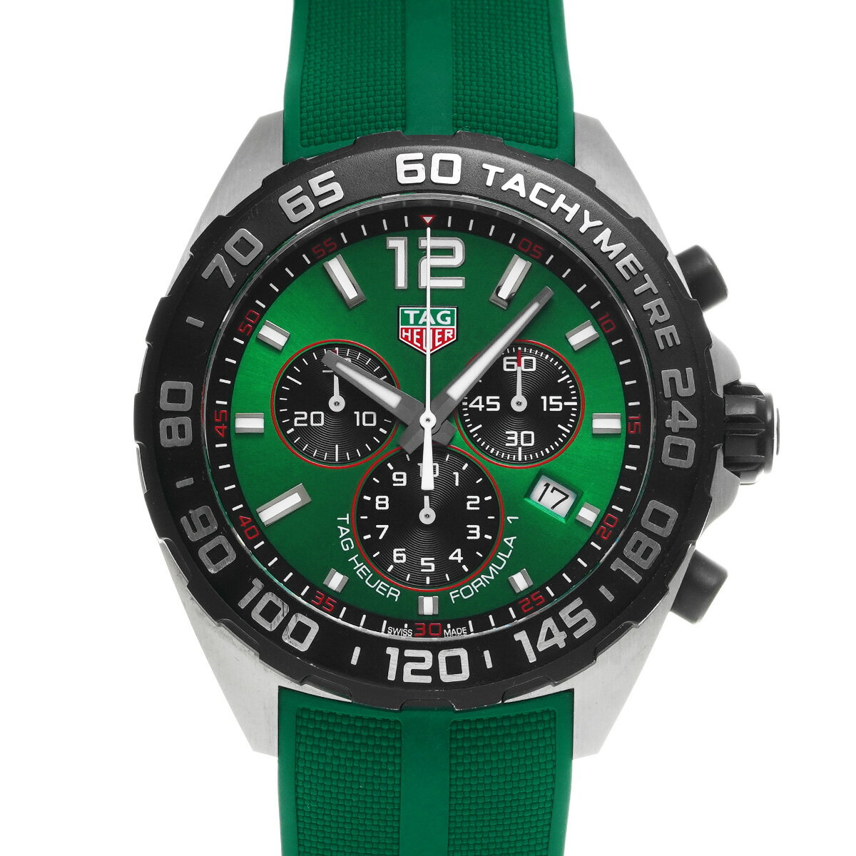 タグ ホイヤー TAG HEUER フォーミュラ1 クォーツ クロノグラフ CAZ101AP.FT8056 グリーン メンズ 腕時計 タグ ホイヤー 時計 高級腕時計 ブランド 【ローン48回払い無金利】【中古】